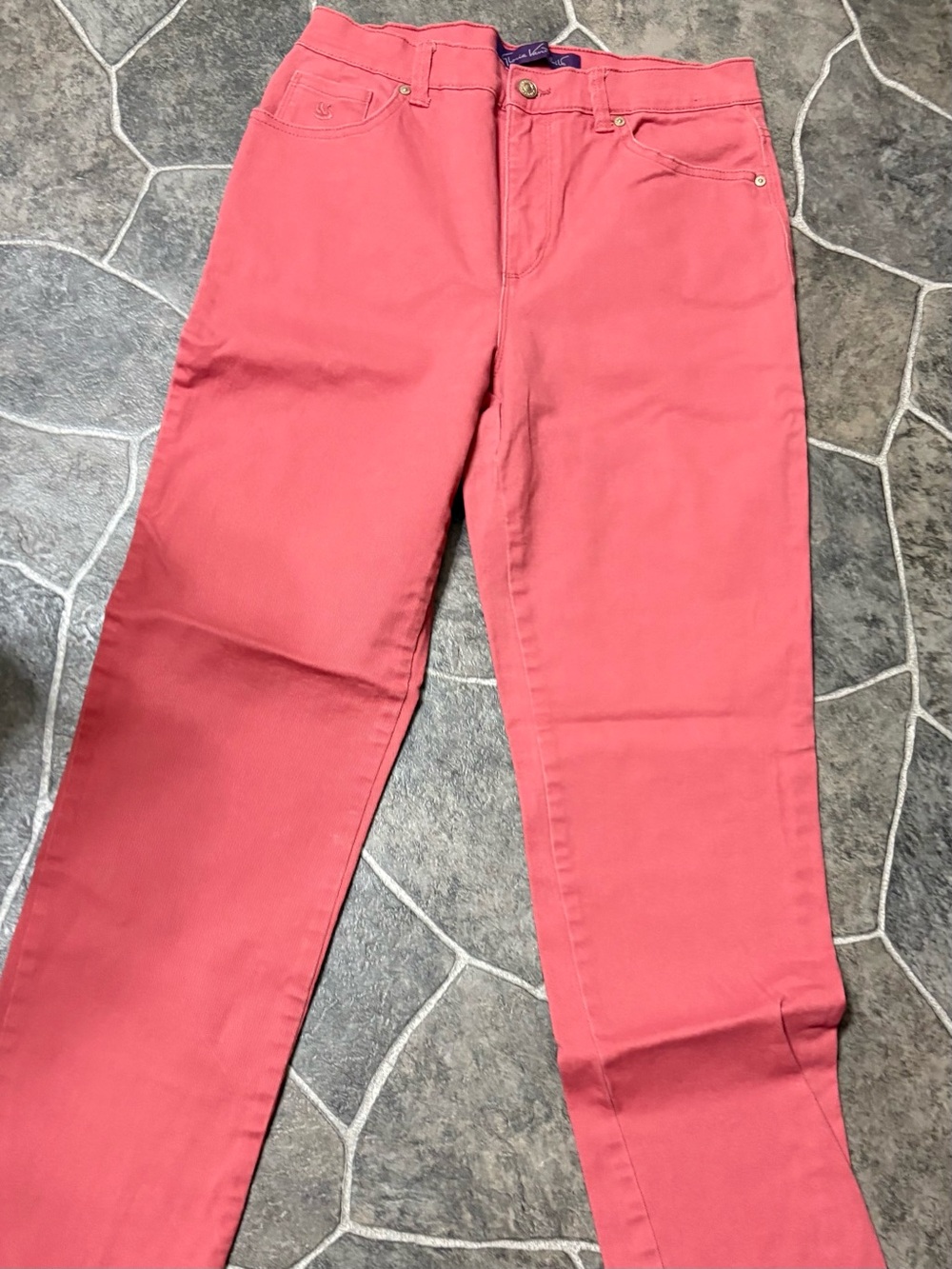 Women's Coral Pink Straight-Leg Jeans